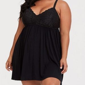 Torrid Black Sleep Lace Bust Chemise